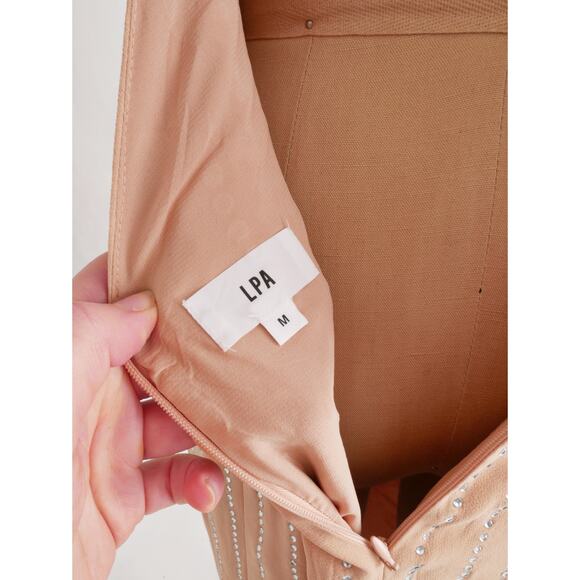 Elegant Peach Embellished Dress - Picture 6 of 11